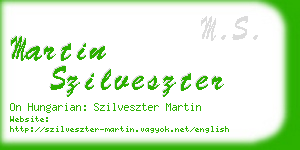 martin szilveszter business card